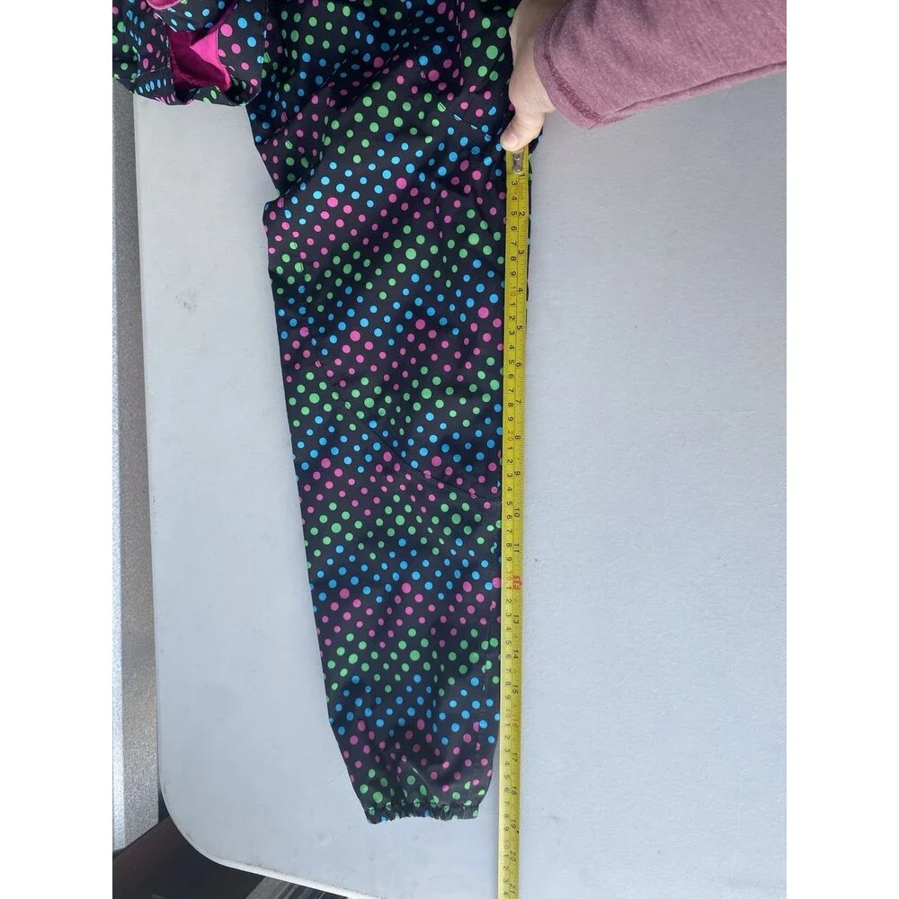 The North Face Kids Rain Jacket Polka Dot Black Pink Blue Green Size L 14/16